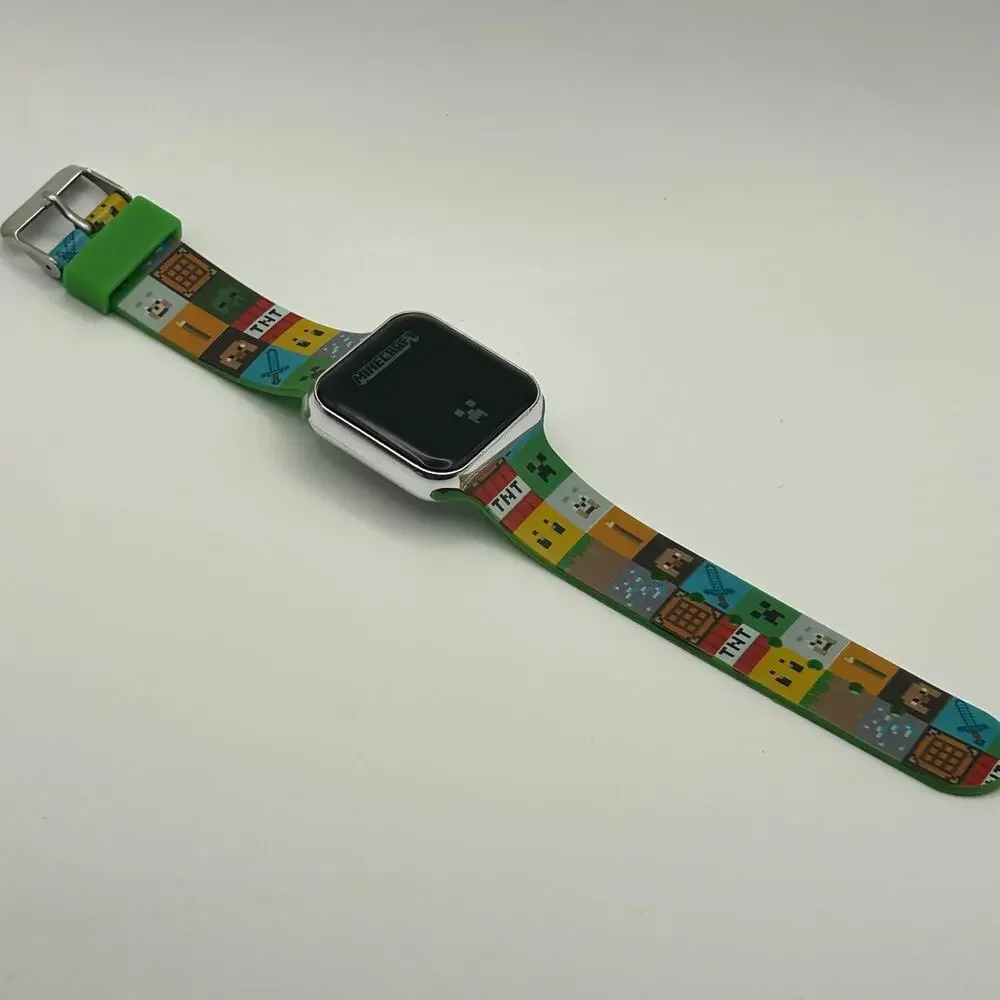 Accutime Minecraft LED Watch Featuring character-themed Silicone Strap